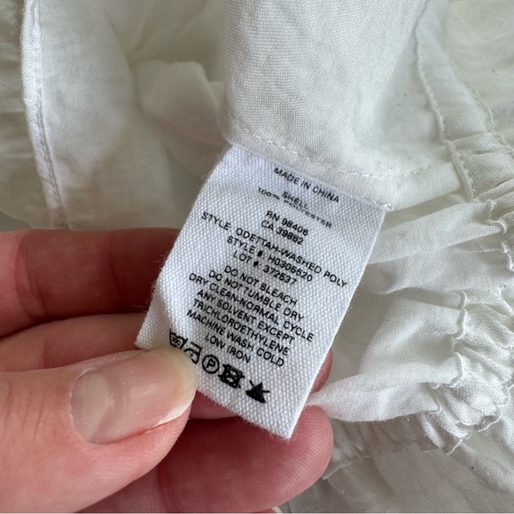 Theory White Off-Shoulder Blouse with Tie Waist Detail - Picture 7 of 8